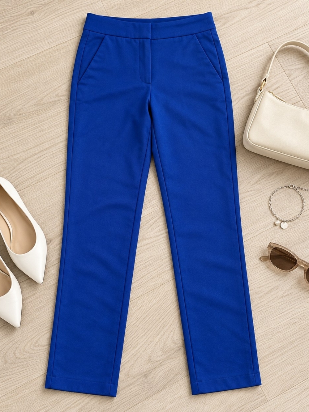 Express Columnist Dress Pants Cobalt Blue Size 4 Business Casual Workwear